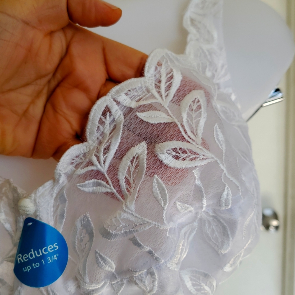 BALI Lace Desire Minimizer White Embroidered Underwire Bra 38Ddd - Picture 7 of 15